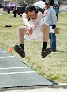 Stevi's Austin Lords finished third in the triple jump at the Corvallis Meet. Jean Schurman photo