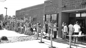 The line went down the sidewalk and around the building as student athletes from around the county waited for the doors to open at Marcus Daly Memorial Hospital’s Rehabilitation Center to get their sports physicals for the coming year.