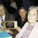 Earl and Ida Reynolds were honored by the Bitterroot Stockgrowers Association Saturday night. President Randy Maxwell presented a plaque to the couple who resided in the Hamilton Heights area for many years. Jean Schurman photo.