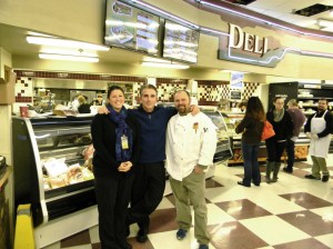 Jimmy Edwards, owner of Stevensville’s new Burnt Fork Market, is flanked by Front-end Manager Rachelle Daniels and Deli Manager Billy Scheerer.
