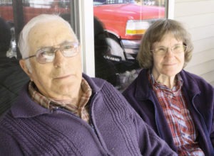 World War II veteran Al Simmons, this year’s Corvallis Memorial Day Parade Grand Marshal, with his wife Wilma. Jean Schurman photo.