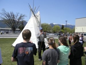 Native American educator Tim Ryan was at Stevensville School last week sharing the culture and skills of the native people of Montana. Michael Howell photos.