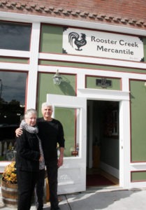 Jim and Sharon Gentry have opened Rooster Creek Mercantile at 217 Main. The store has a large inventory of rustic furniture handcrafted by Jim as well as home decor items, mostly family-made. Jean Schurman photo.