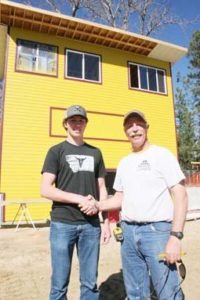 Shea Miller and his father Dave Miller have been working on building a new crow’s nest for the Florence football field. This is his senior project and he’s raised over $37,000 to pay for materials and some labor. Jean Schurman photo.