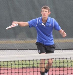 Caleb Powell of Corvallis took second in boys’ singles and will advance to the state Class A tennis tournament in Bozeman and Livingston this week. Jean Schurman photo.