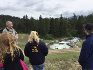 Bitter Root Irrigation District (BRID) Manager John Crowley explains the water distribution system, which delivers water from Lake Como to the east side of the valley all the way to the Eagle Watch area. Michael Howell photo.