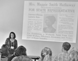 Dr. Anya Jabour, professor of history at the University of Montana, shares stories at the 43rd annual conferenc of the Montana Historical Society about some of Montana’s most significant women reformers, including Maggie Smith Hathaway of Stevensville, a pioneer in child welfare reform.